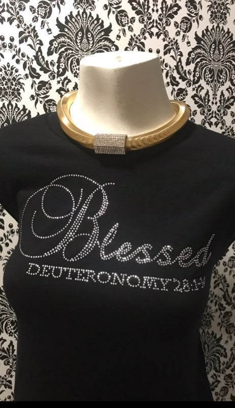 'Blessed' - short sleeve black tee