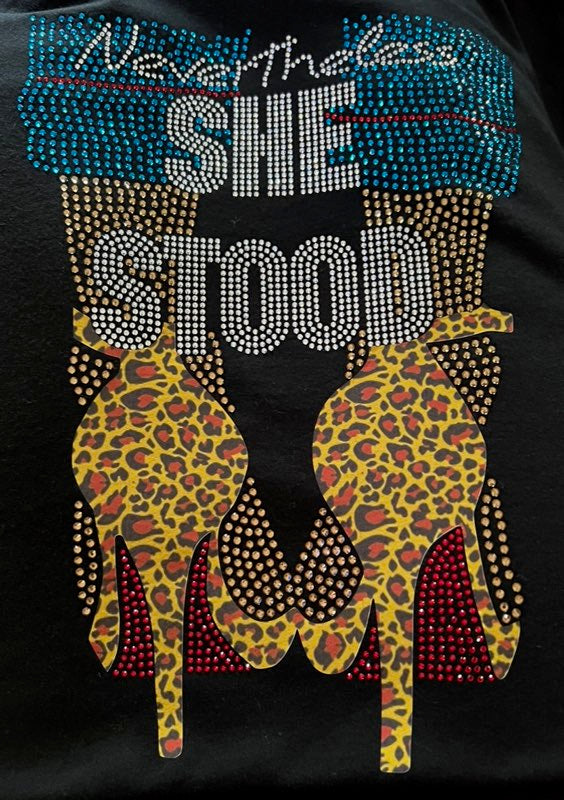 'Nevertheless SHE STOOD' - short sleeve black tee